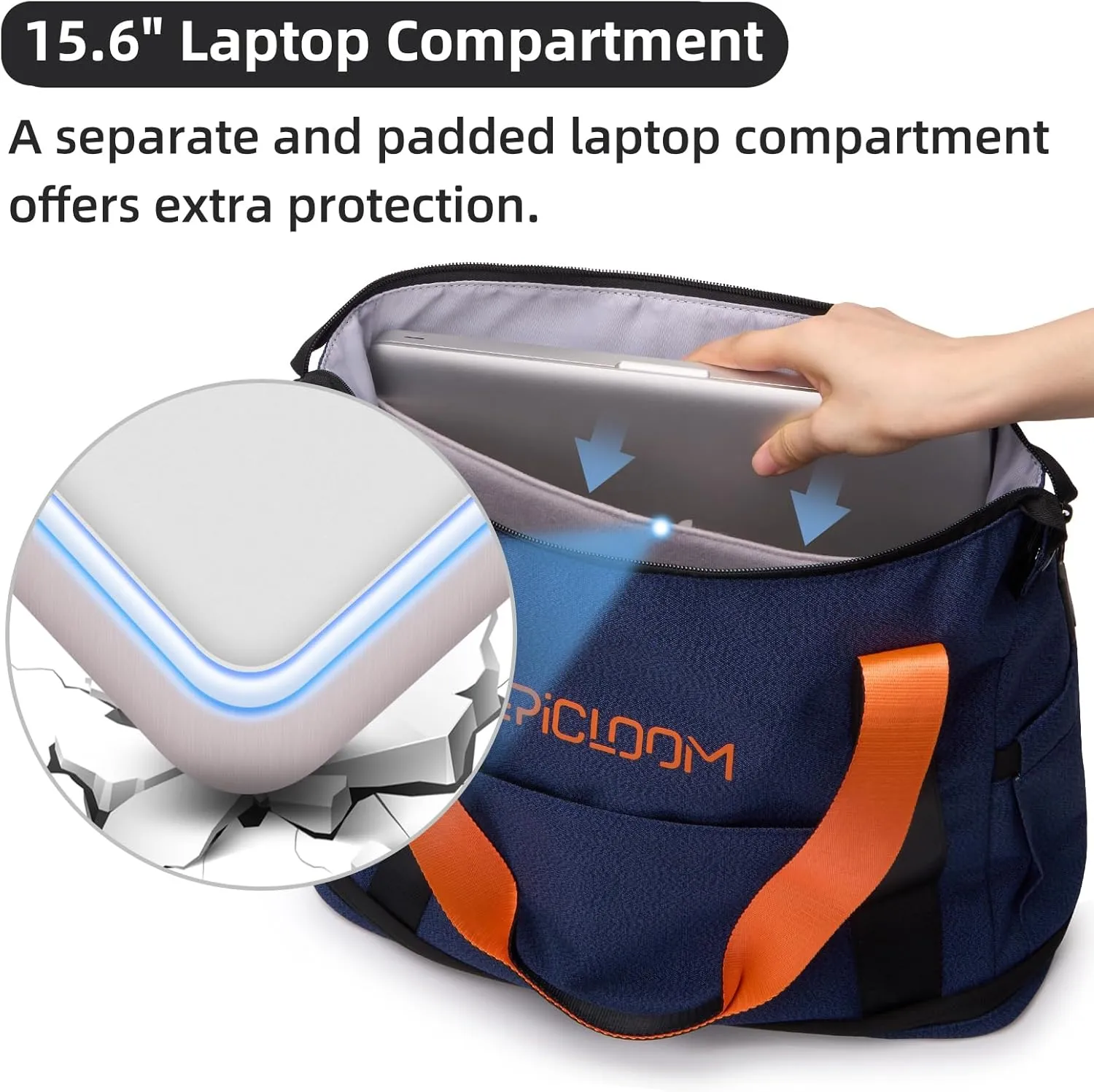 Tote Bag for Men, Travel Duffel Bag for Women with 15.6" Laptop Compartment for Work, Overnight Weekend Bag with USB