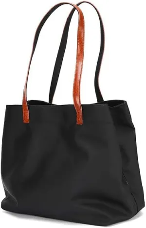 Tote Bag for Women Large Nylon Purses Handbags Leather Handles Travel Work Shoulder