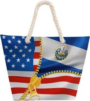 Tote Bag Large Handles Beach Bag with Zipper for Shopping Groceries Travel Outdoors Swim Pool Bag