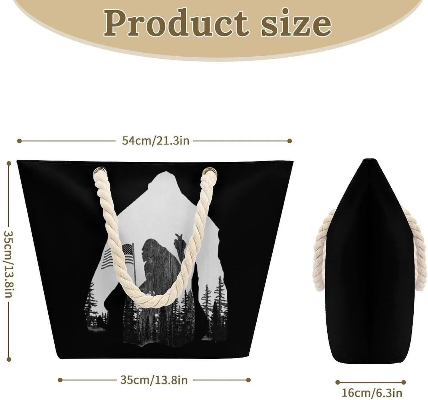 Tote Bag Large Handles Beach Bag with Zipper for Shopping Groceries Travel Outdoors Swim Pool Bag
