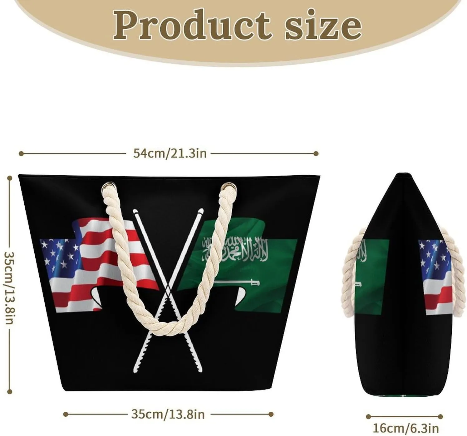 Tote Bag Large Handles Beach Bag with Zipper for Shopping Groceries Travel Outdoors Swim Pool Bag