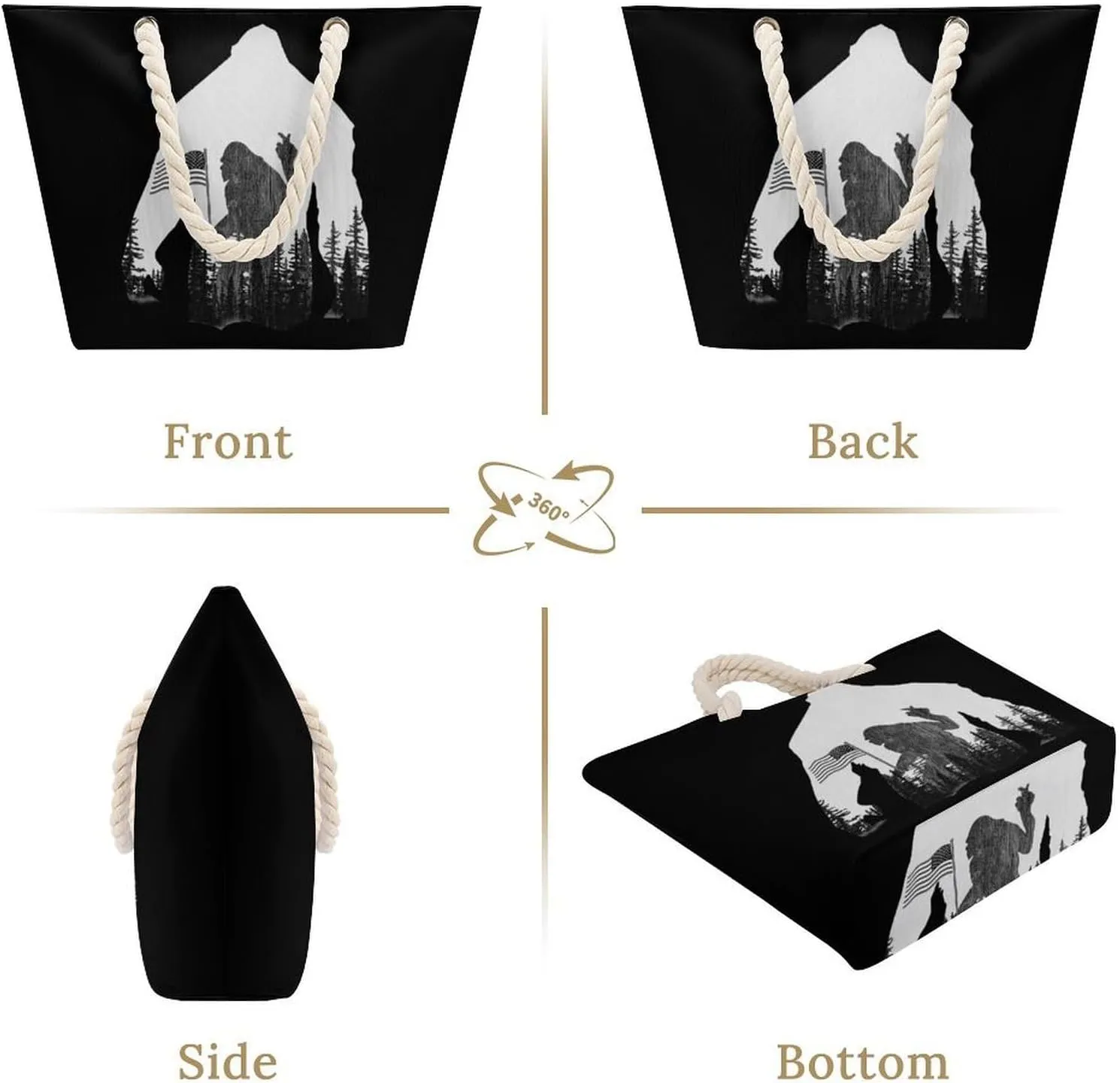 Tote Bag Large Handles Beach Bag with Zipper for Shopping Groceries Travel Outdoors Swim Pool Bag