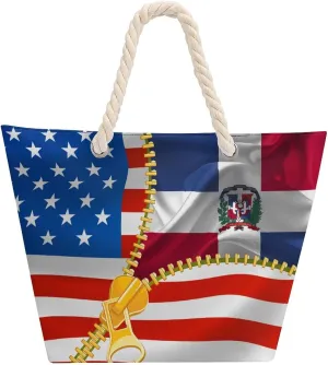 Tote Bag Large Handles Beach Bag with Zipper for Shopping Groceries Travel Outdoors Swim Pool Bag