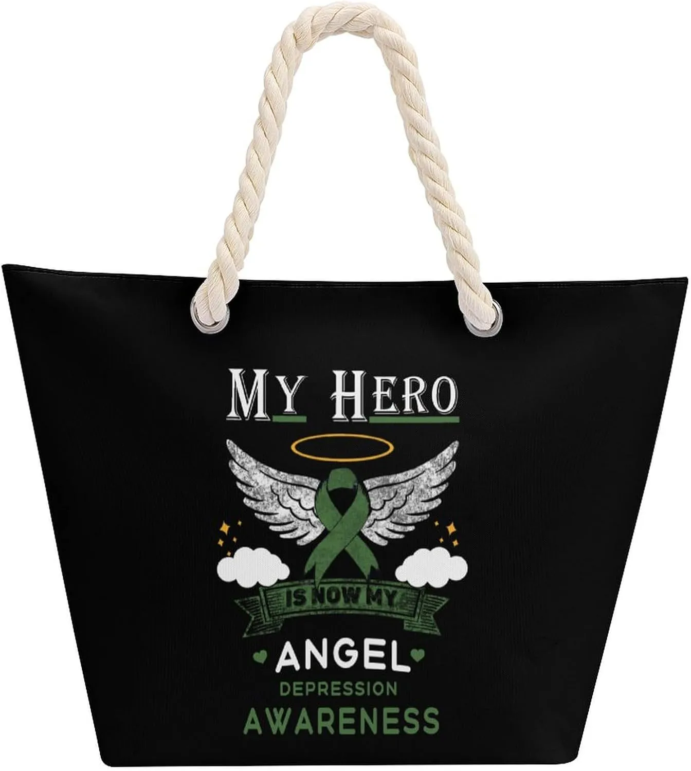 Tote Bag Large Handles Beach Bag with Zipper for Shopping Groceries Travel Outdoors Swim Pool Bag