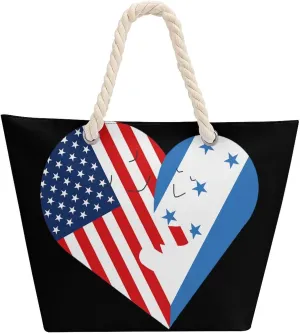 Tote Bag Large Handles Beach Bag with Zipper for Shopping Groceries Travel Outdoors Swim Pool Bag