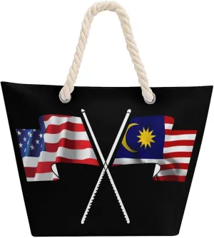 Tote Bag Large Handles Beach Bag with Zipper for Shopping Groceries Travel Outdoors Swim Pool Bag