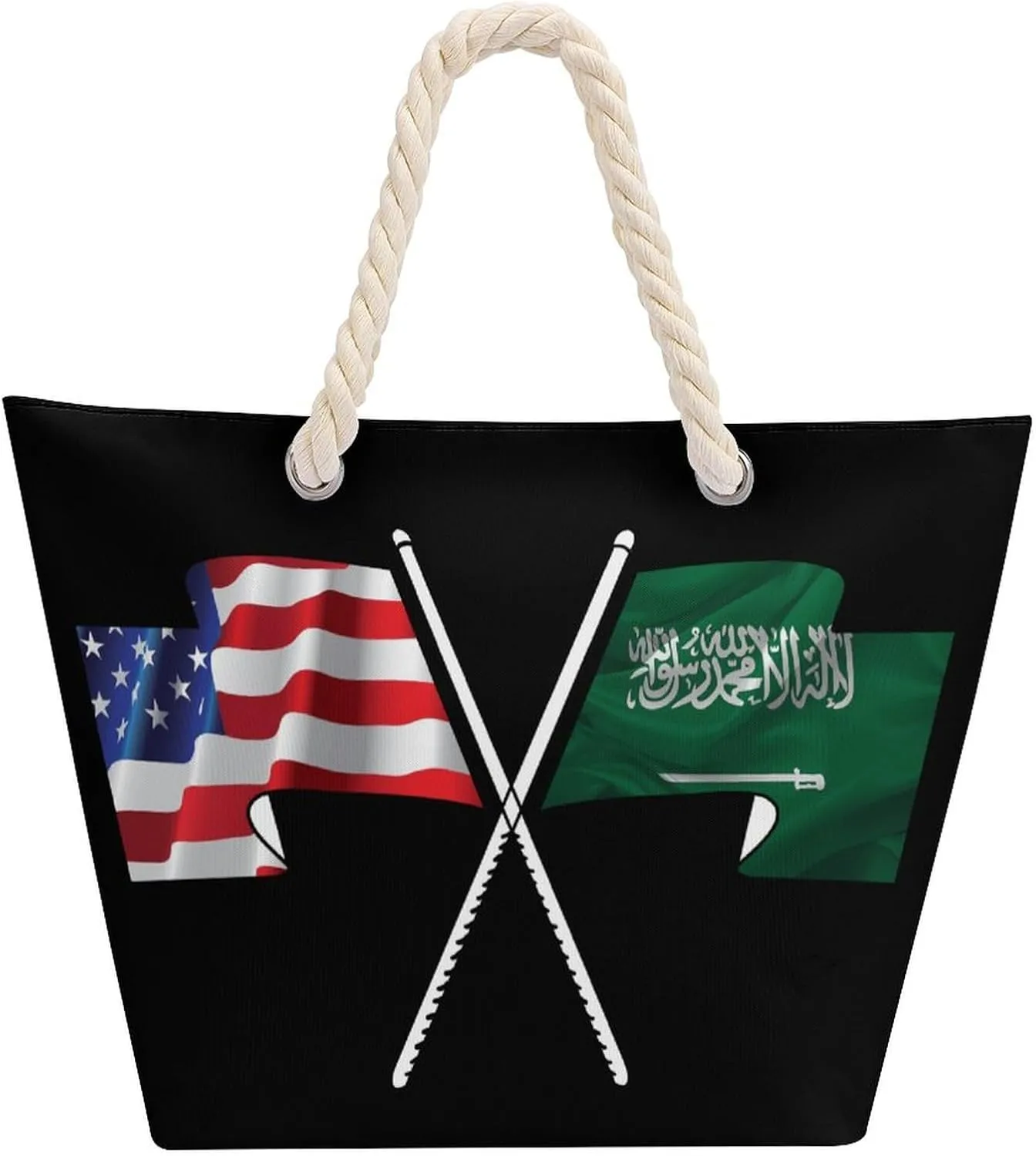 Tote Bag Large Handles Beach Bag with Zipper for Shopping Groceries Travel Outdoors Swim Pool Bag