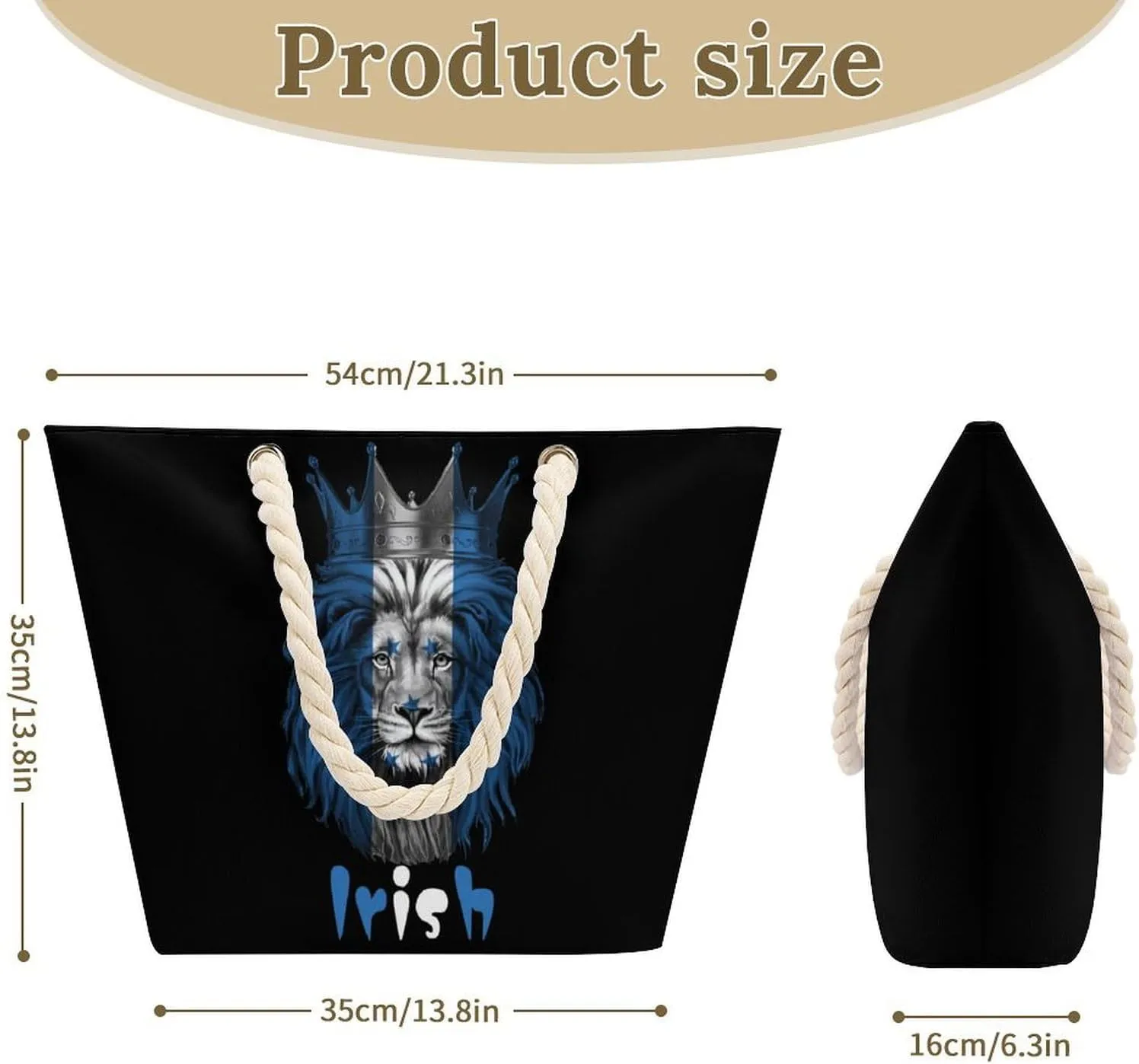 Tote Bag Large Handles Beach Bag with Zipper for Shopping Groceries Travel Outdoors Swim Pool Bag