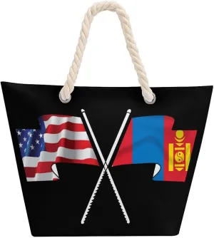 Tote Bag Large Handles Beach Bag with Zipper for Shopping Groceries Travel Outdoors Swim Pool Bag
