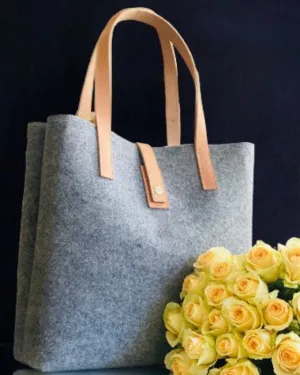 Tote Bag with leather handles