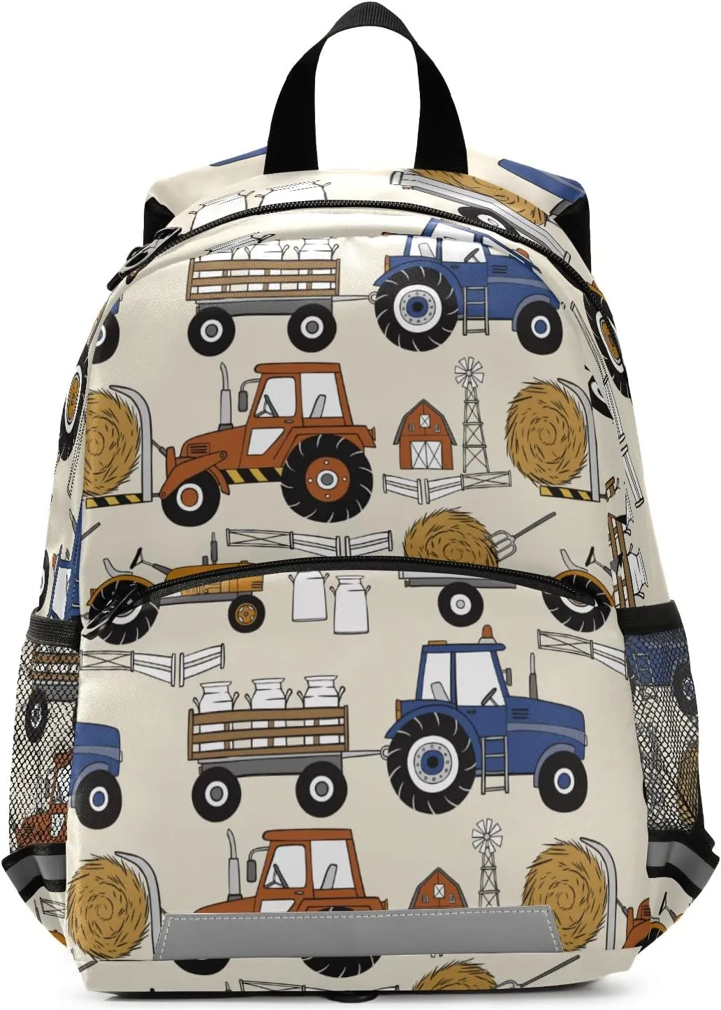 Tractors Cars Backpack for Kids, Boys and Girls, Toddler Backpack for Daycare Travel School, Preschool Bookbag with Chest Strap