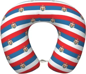 Tradicionalna Zastava Vojvodine sa grbom Neck Pillow Memory Foam U-Shaped Travel Neck Pillow for Airplanes Car Home
