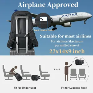 Travel Backpack 70L, 18 Inch Laptop Backpack for Men Women, Large Waterproof Carry On Backpack, TSA Friendly Flight Approved Anti-Theft Backpack with USB Interface & Shoe Compartment, navy blue