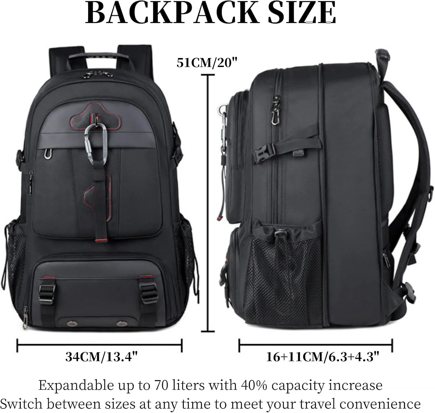 Travel Backpack 70L, 18 Inch Laptop Backpack for Men Women, Large Waterproof Carry On Backpack, TSA Friendly Flight Approved Anti-Theft Backpack with USB Interface & Shoe Compartment, navy blue