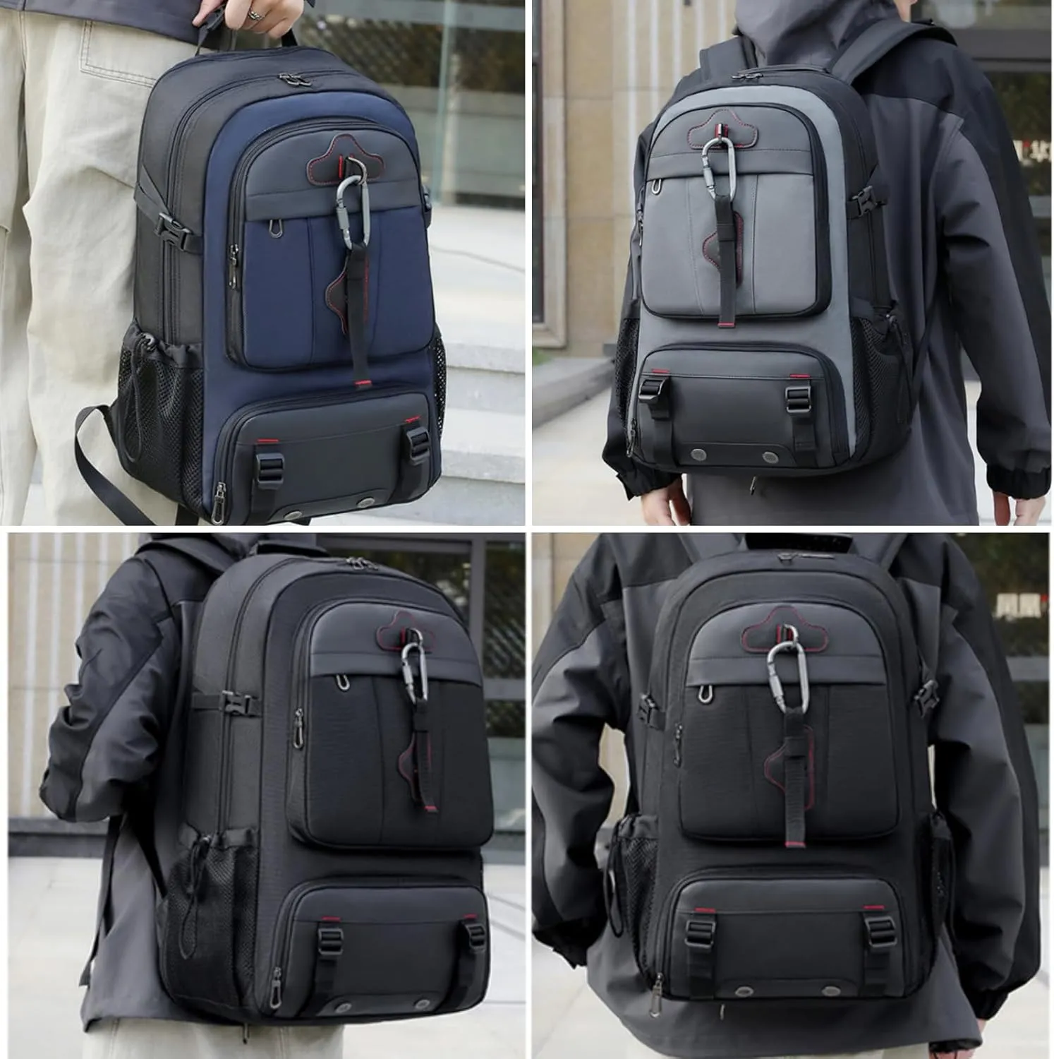 Travel Backpack 70L, 18 Inch Laptop Backpack for Men Women, Large Waterproof Carry On Backpack, TSA Friendly Flight Approved Anti-Theft Backpack with USB Interface & Shoe Compartment, navy blue
