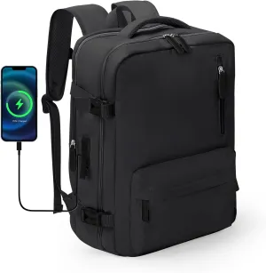 Travel Backpack for Men, Durable Luggage Bag, TSA 15.6 Inch Laptop Backpacks for Personal Item Weekender Business Hiking, Black