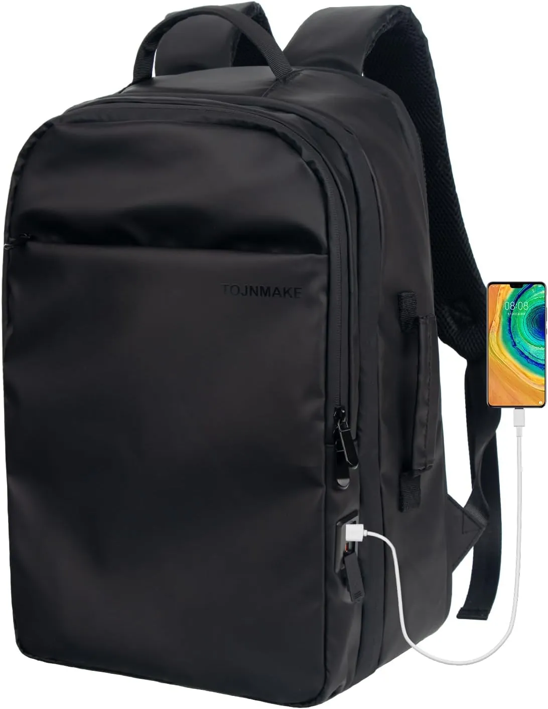 Travel Backpack for Women & Men, 16inch Laptop Backpack, Carry on Backpack with USB Port, Airline Approved, Water Resistant Backpack for Travel, Work, Business, Black