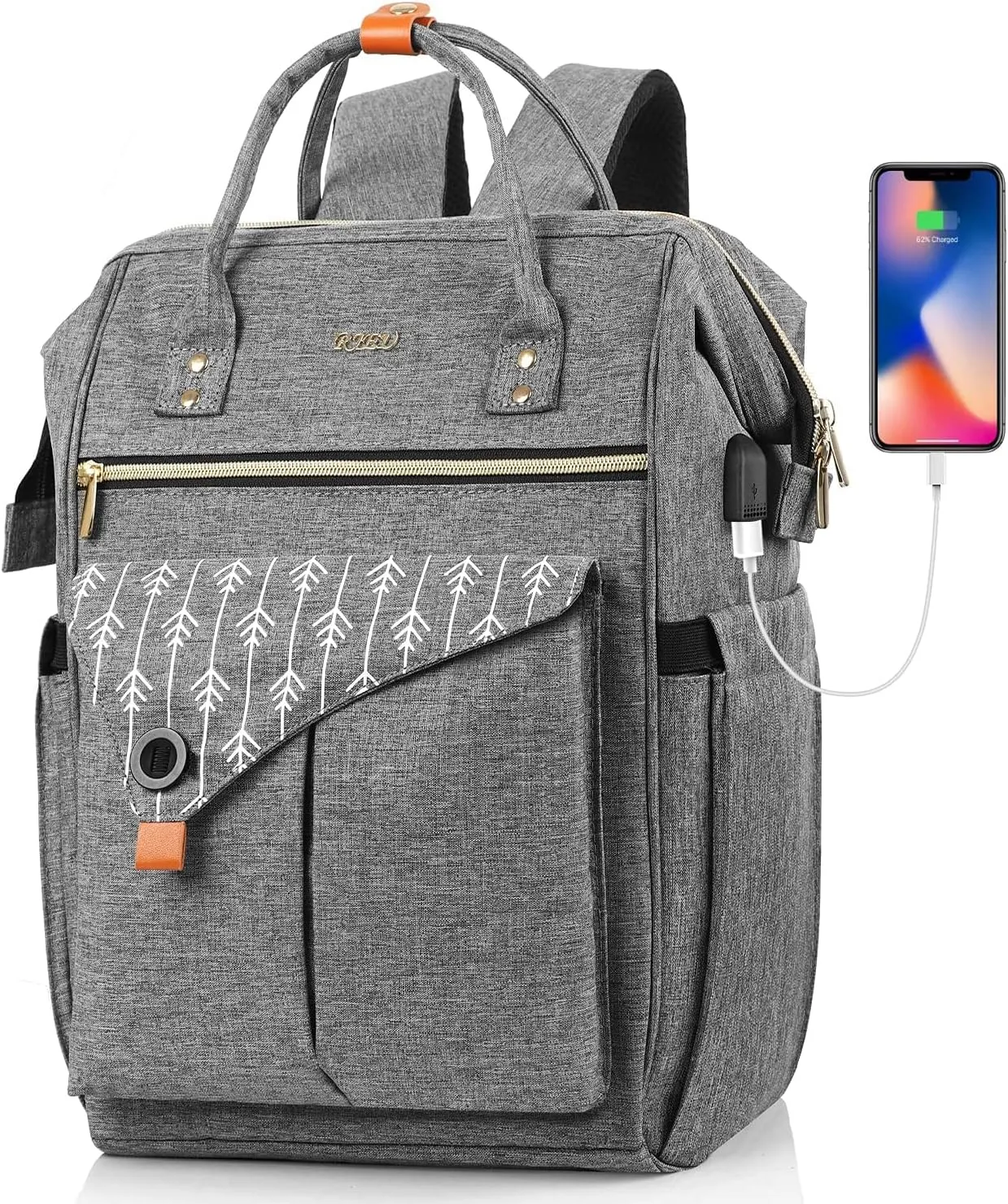 Travel Backpack for Women, Laptop Backpack with Usb Charging Port, Anti Theft Water Resistant College School Bookbag Computer Backpack Fits 17.3 Inch Laptop Notebook