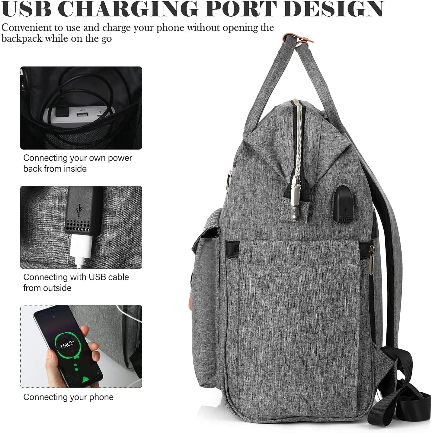 Travel Backpack for Women, Laptop Backpack with Usb Charging Port, Anti Theft Water Resistant College School Bookbag Computer Backpack Fits 17.3 Inch Laptop Notebook