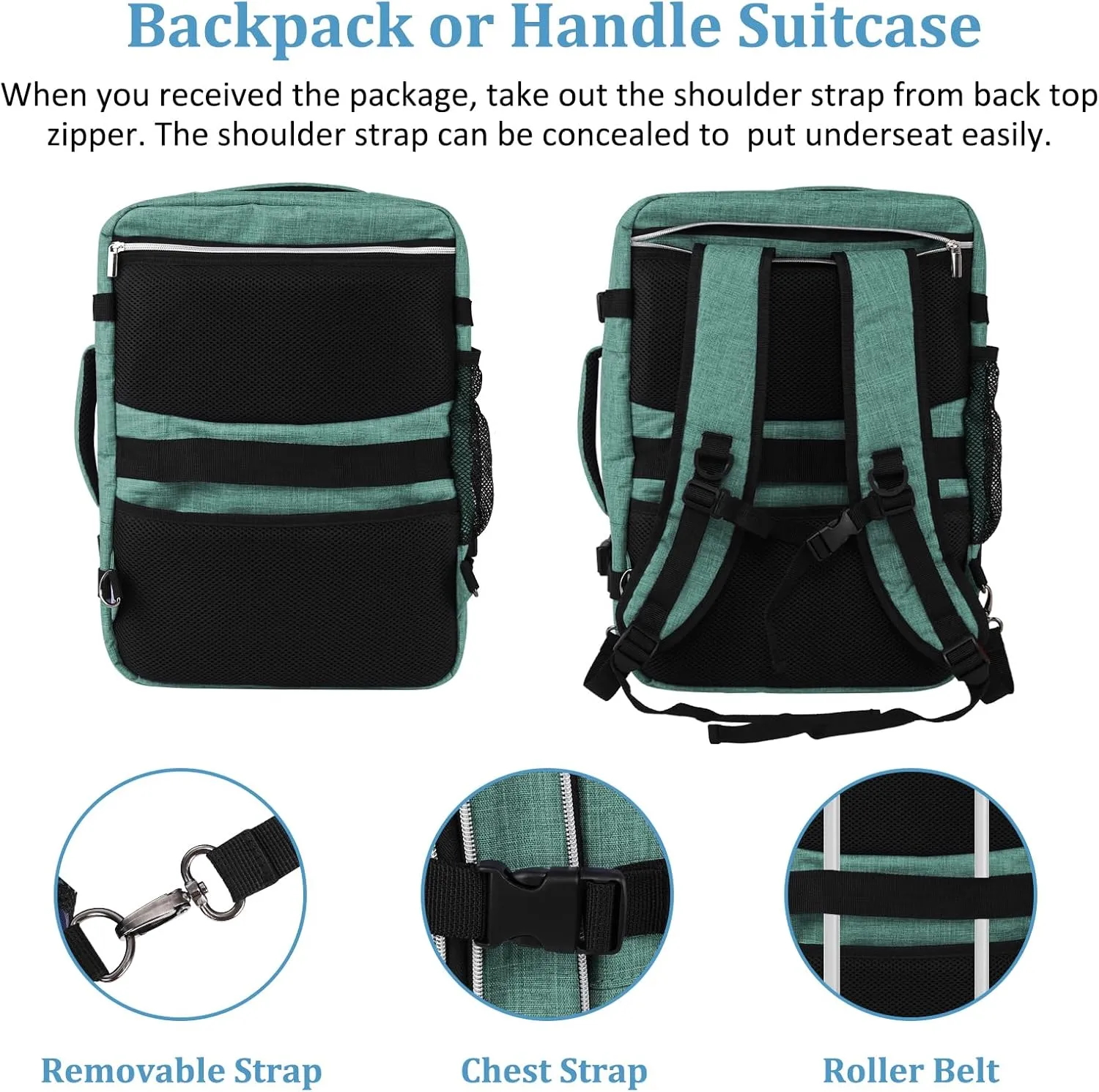 Travel Carry On 17.5" Laptop Expandable Backpack for Men Women, Personal Item Bag Waterproof Airline Approved with USB Charging Hole 3 Packing Cubes, Large Weekender Daypack Business Luggage Suitcase