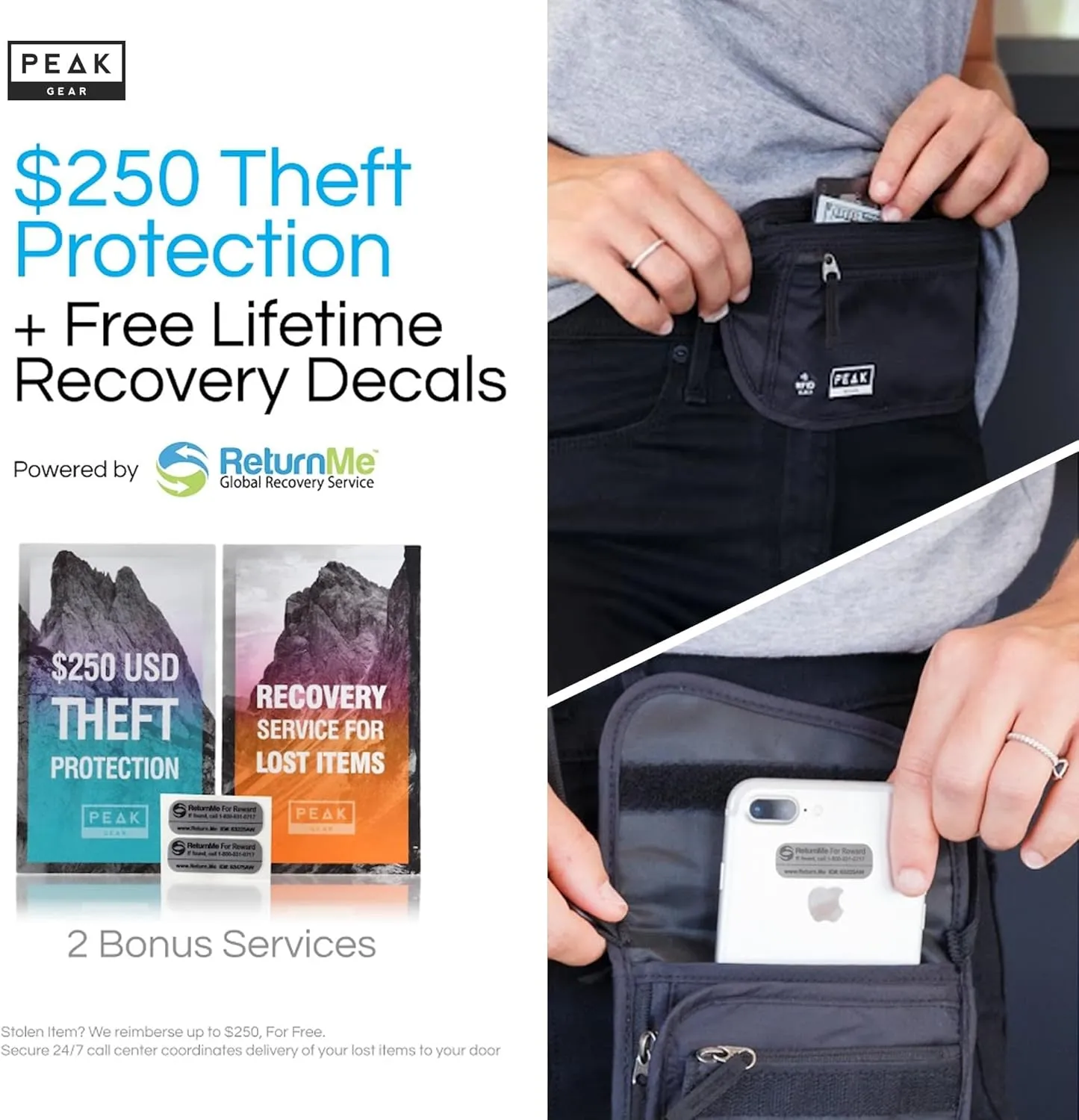 Travel Companion Combo - Hidden Travel Money Belt   Neck Wallet (Black, Bundle)
