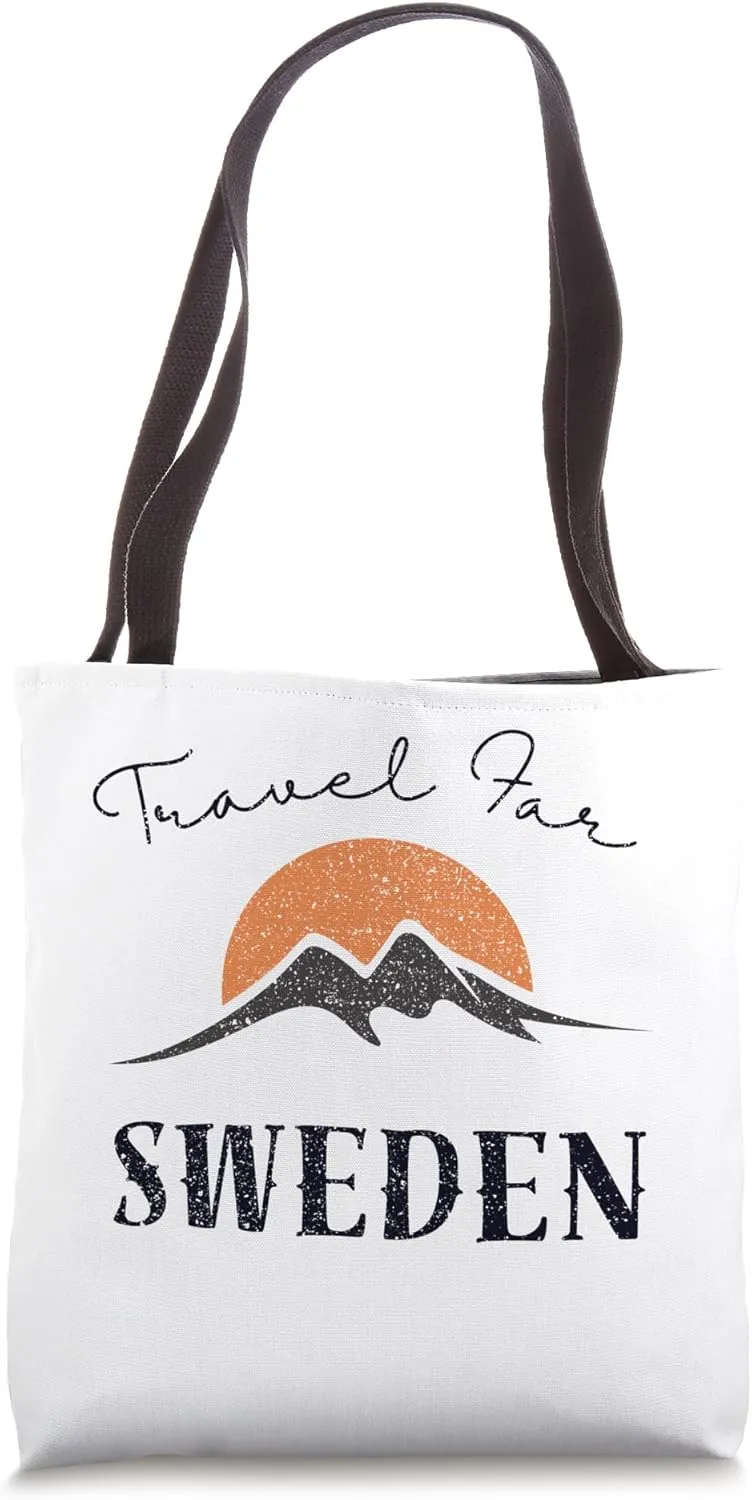 Travel Far Sweden Vintage Sweden Vacation Tote Bag