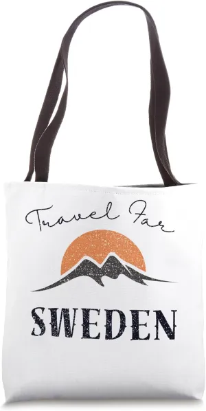 Travel Far Sweden Vintage Sweden Vacation Tote Bag