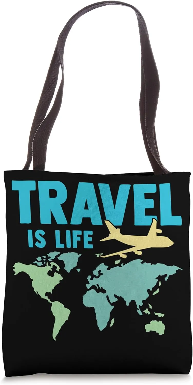 Travel Is Life - World Map Travel Agent Tote Bag