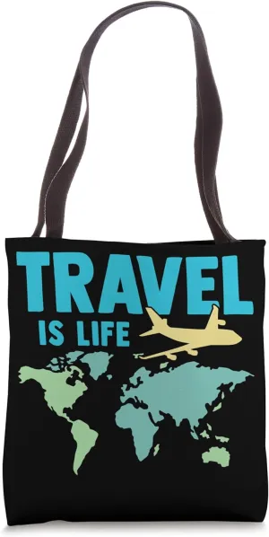 Travel Is Life - World Map Travel Agent Tote Bag