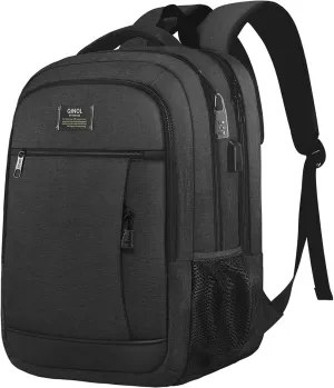 Travel Laptop Backpack Business Anti Theft Laptop Backpack with USB Charging Port, Large Computer Bag for Men Women(Black,15.6inch)