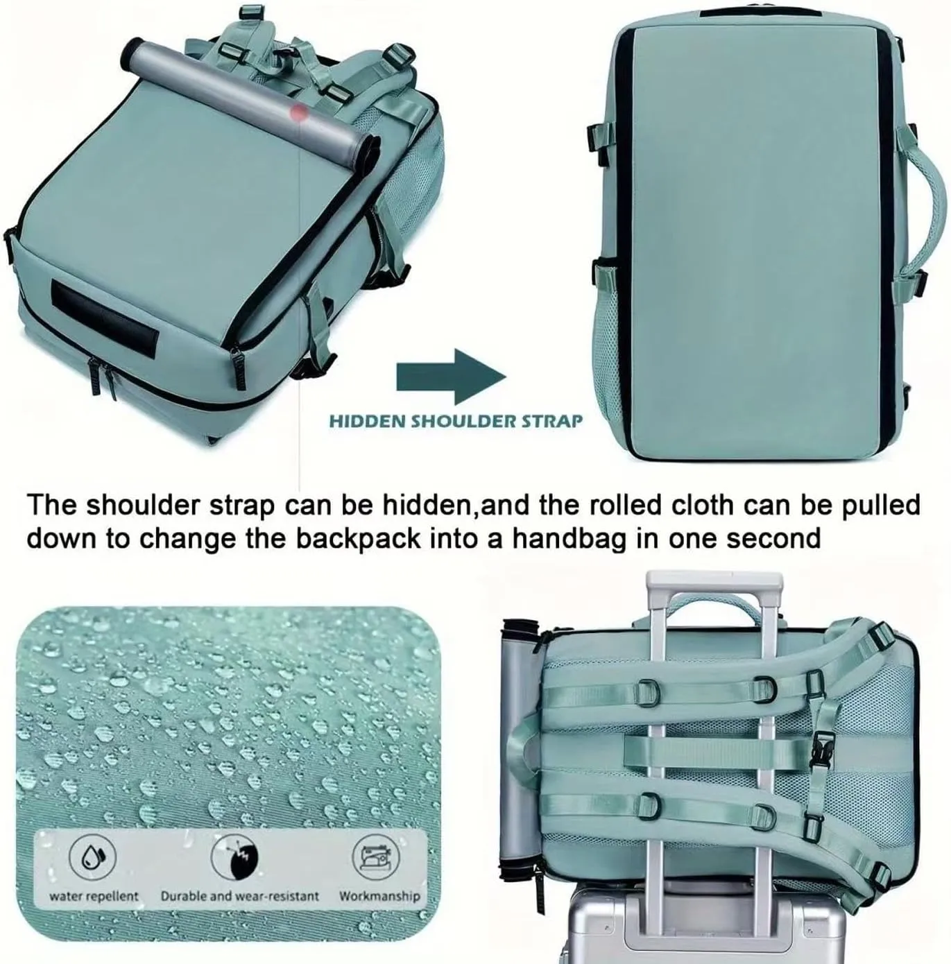 Travel Laptop Backpack Convertible Duffle Backpack 17inch Carry on Backpack for Men Women (Green)