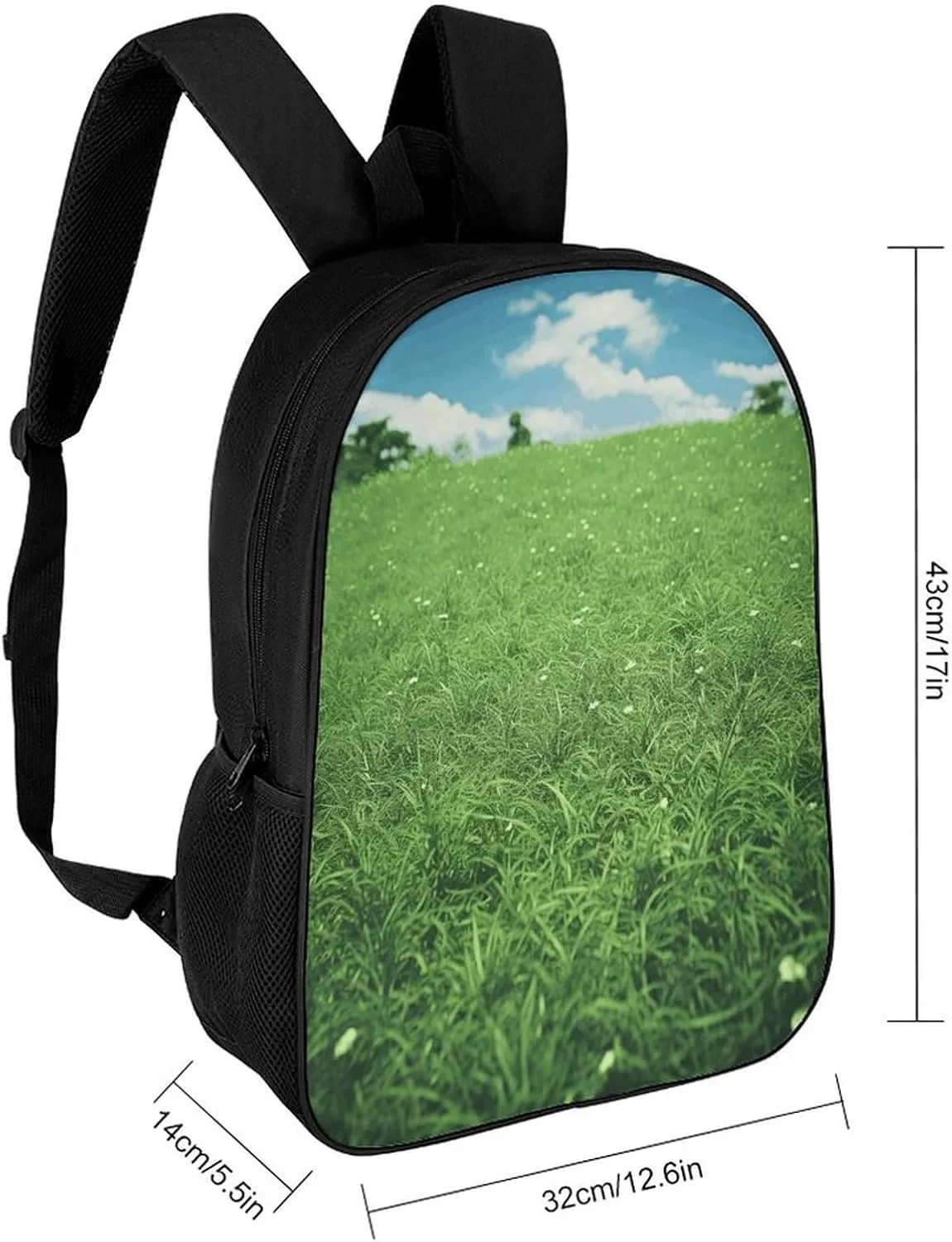 Travel Laptop Backpack Slim Durable Lightweight Back Pack Cute Green Lawn Small Backpack For Women Men