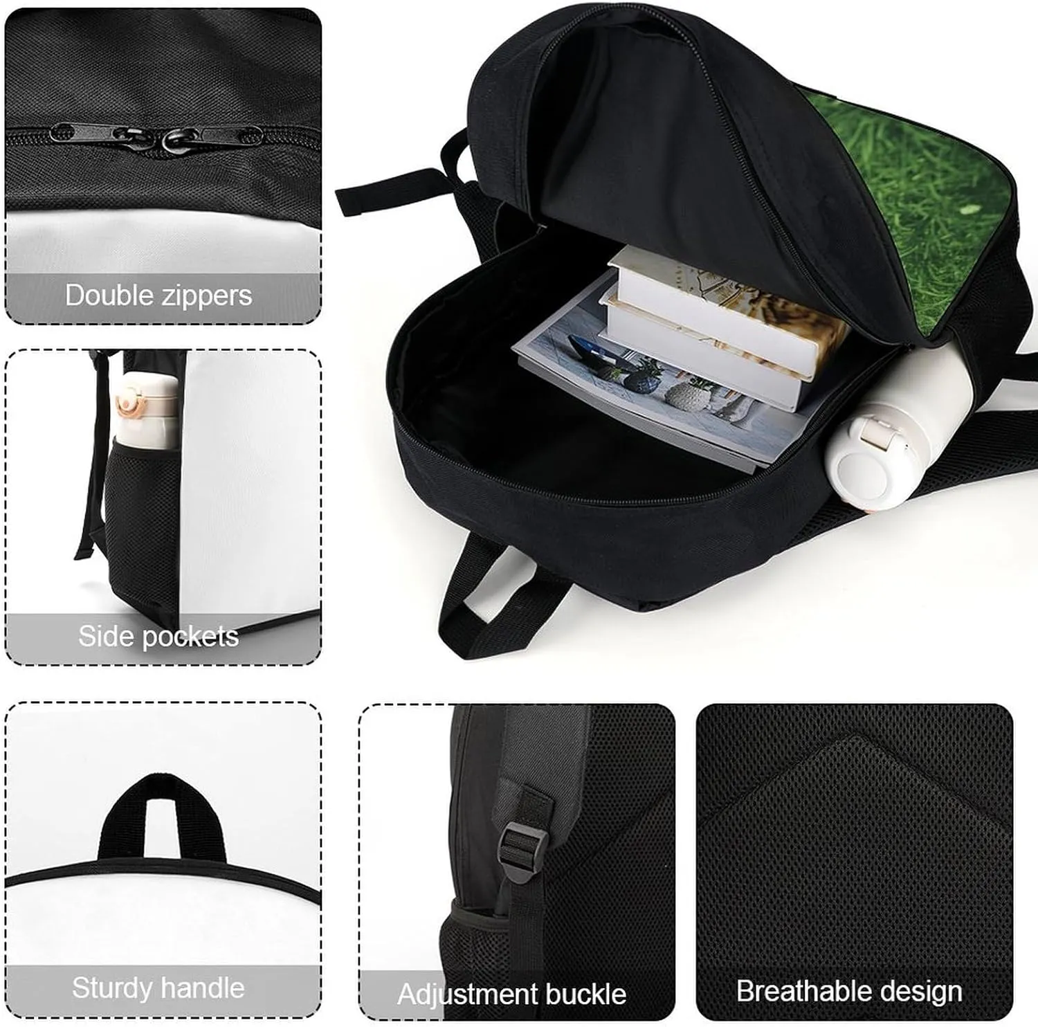 Travel Laptop Backpack Slim Durable Lightweight Back Pack Cute Green Lawn Small Backpack For Women Men