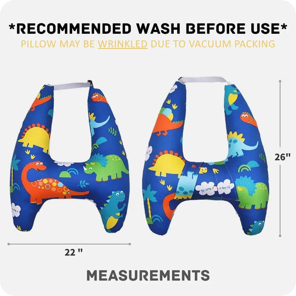 Travel Pillow Car Pillow for Kids 6 Years Old  Kid Car Sleeping for The Back Seat of Car Seat Belt Adjuster Neck Shoulder Support on Road Trips Cartoon Anime Gift Ideas(Dinosaur)