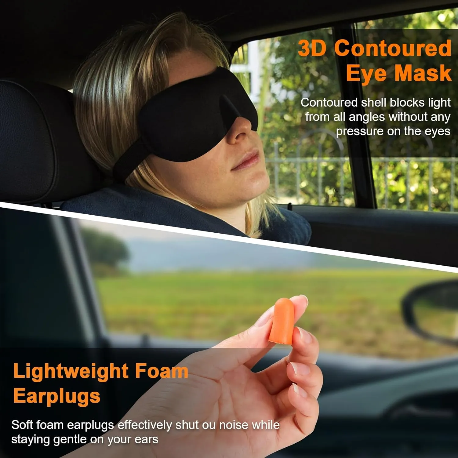 Travel Pillow - Hooded Neck Pillow Airplane, Memory Foam Pillow for Plane, Office, Cars Sleeping, Long Flight Must Haves, Road Trip Essentials Accessories for Adults (Red)