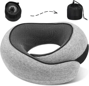 Travel Pillow Travel Neck Pillow, Memory Foam Neck Pillow Airplane, 360 Degree Support Travel Neck Pillows for Airplanes Offices and Cars, Soft Stowable Airplane Pillow for Traveling