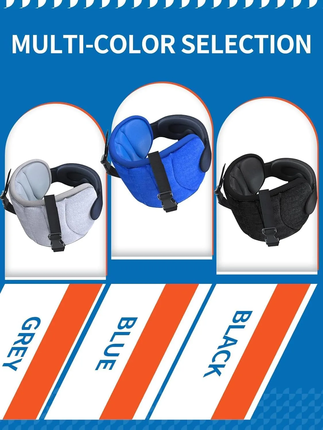 Travel Pillows for Airplanes, Airplane Pillow for Long Flight, Airplane Head Strap with Eye Mask for Sleep, Travel Neck Pillow for Car Road Trip, 360° Support Headrest, Stop Bobblehead, Black
