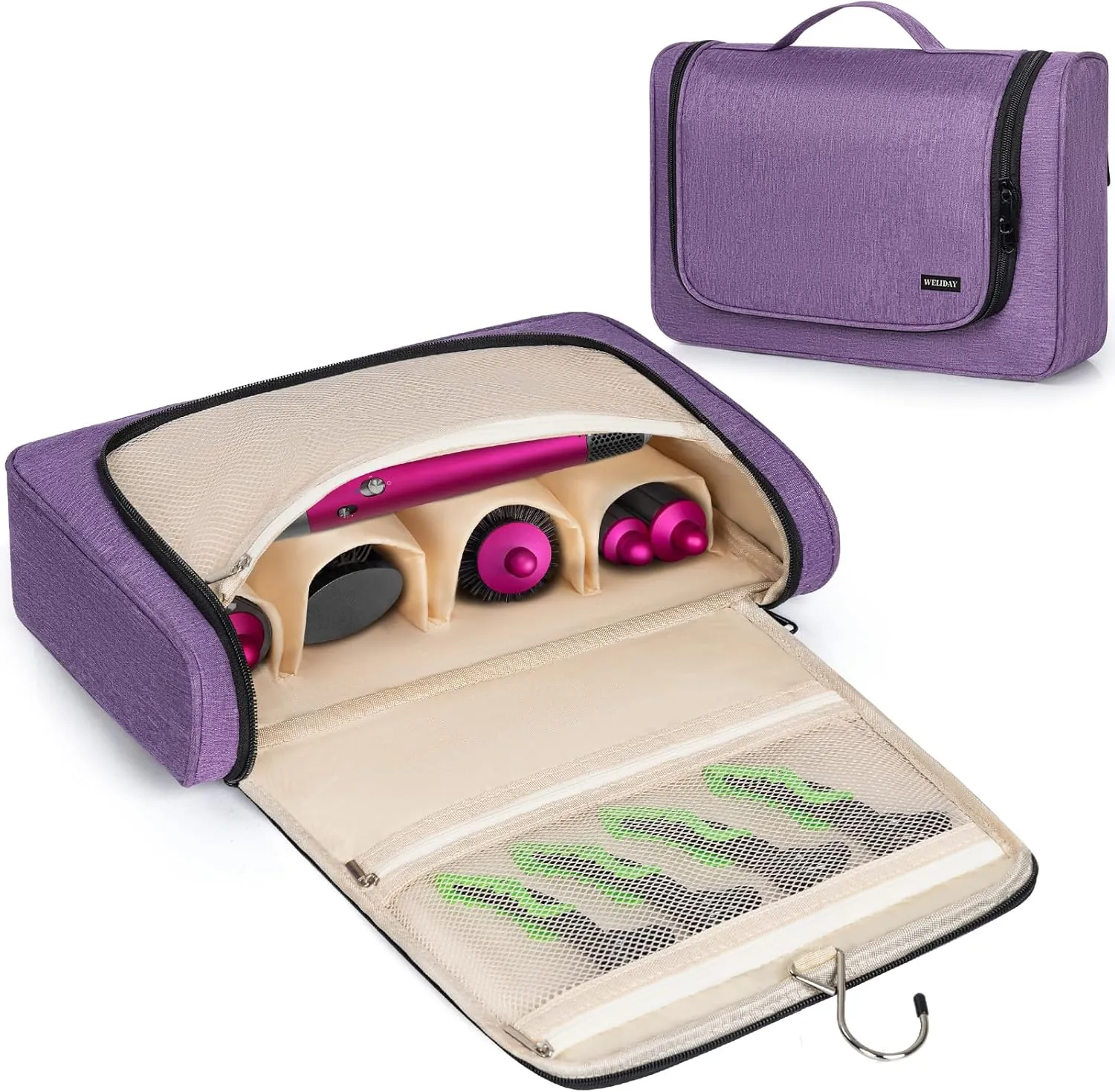 Travel Storage Bag Compatible with Dyson Airwrap Styler, Portable Travel Organizer for Hair Curler and Attachment with Multi-pockets