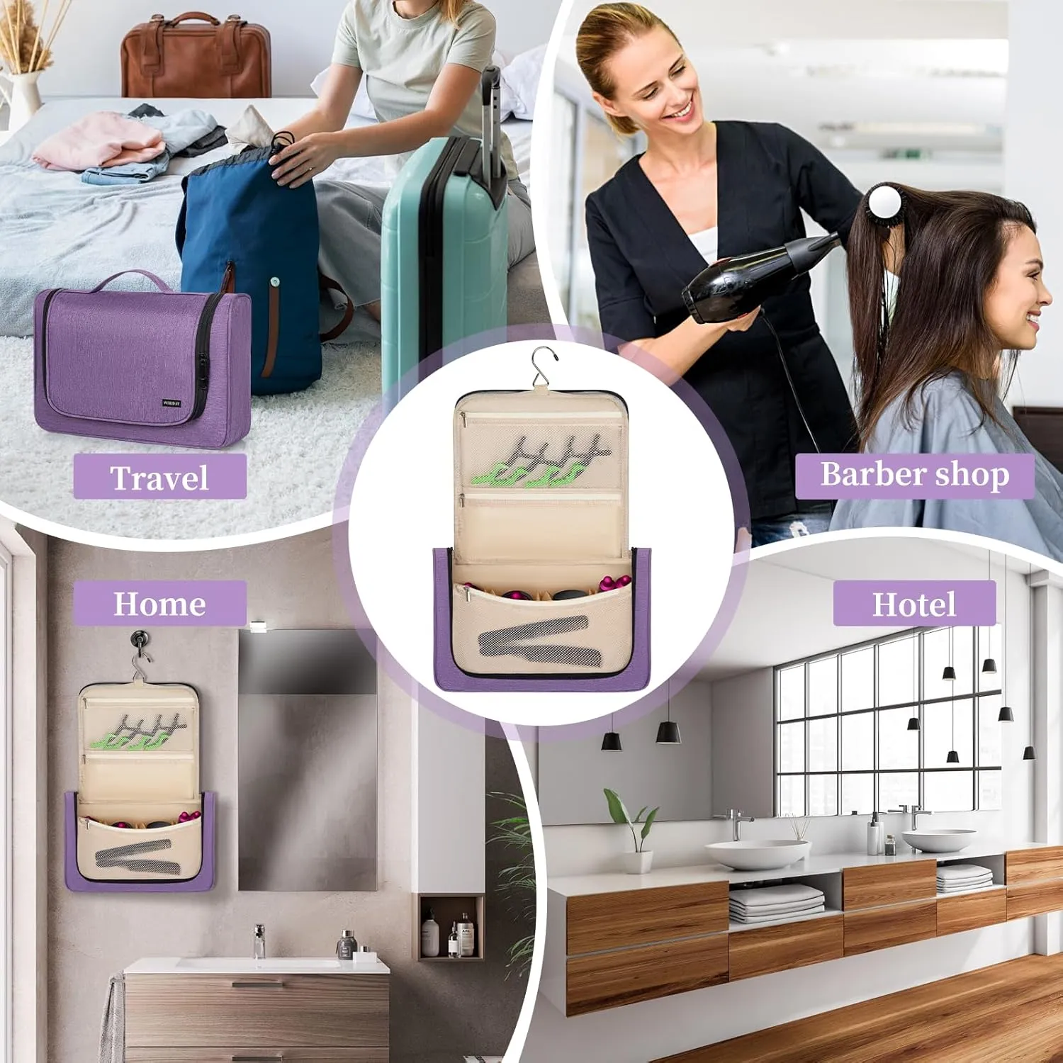 Travel Storage Bag Compatible with Dyson Airwrap Styler, Portable Travel Organizer for Hair Curler and Attachment with Multi-pockets