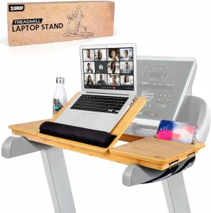 Treadmill Desk Attachment - Desk for Treadmill with Comfortable Wrist Rest Stable Straps Cup Holder Anti-Slip Pads Walking Desk Treadmill and Phone Slot, Fits Up to 32 Inch
