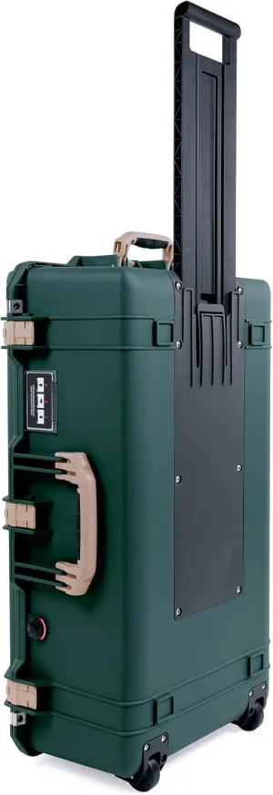 Trekking Green Pelican 1615 Air case with Tan Handles & latches. Comes empty.