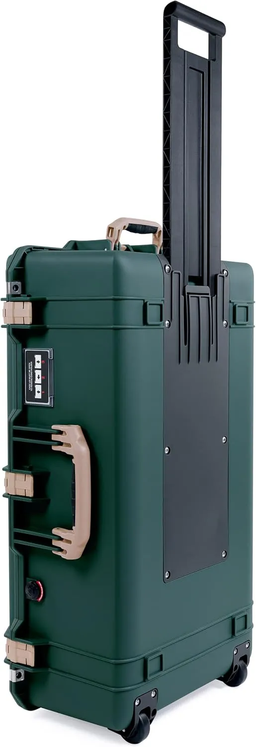 Trekking Green Pelican 1615 Air case with Tan Handles & latches. Comes empty.