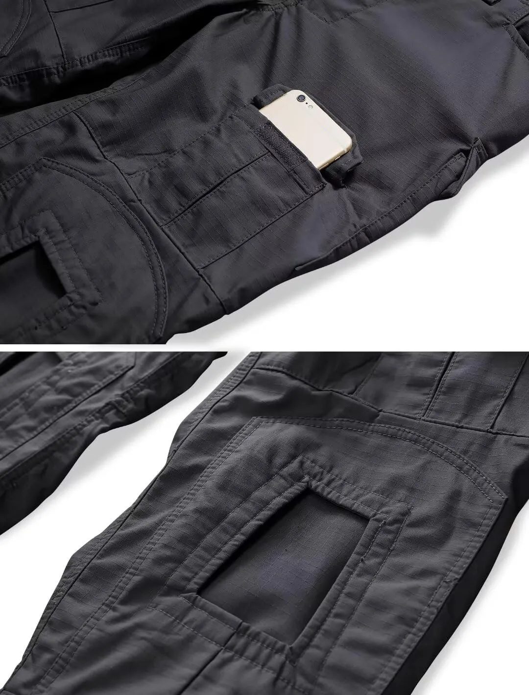 TRGPSG Men's Fleece Lined Hiking Pants, Winter Cargo Pants, Snow Ski Pants Tactical Outdoor Trousers with Multi-Pocket.