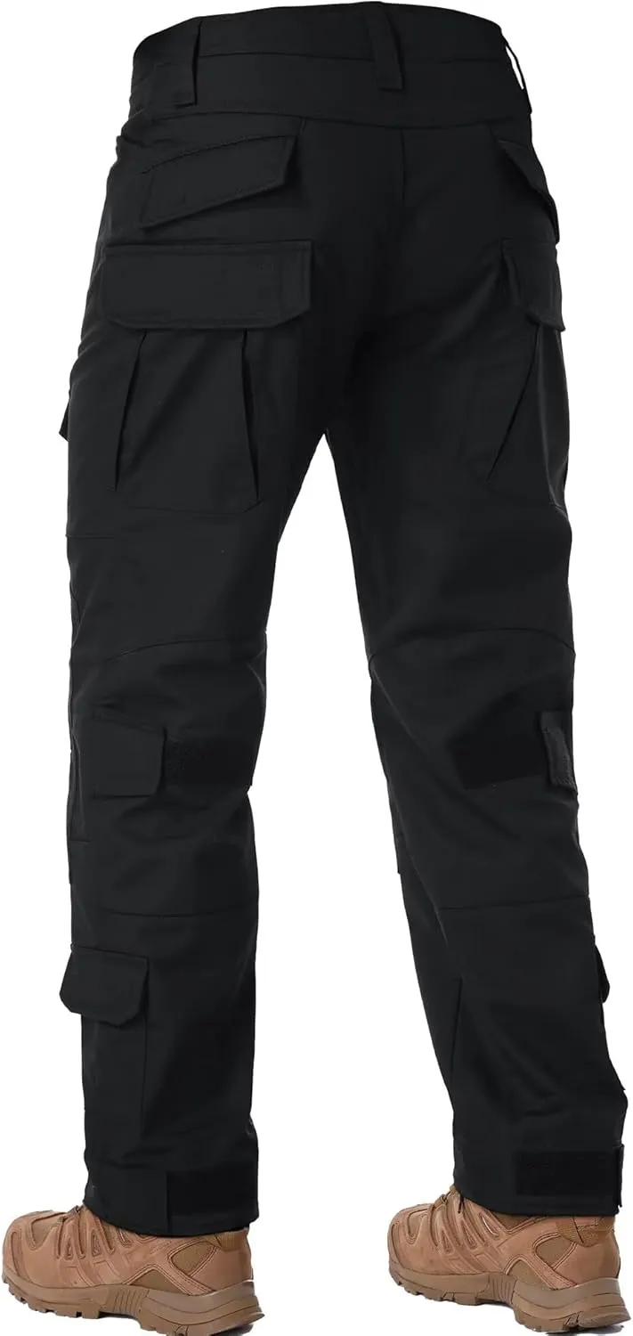 TRGPSG Men's Fleece Lined Hiking Pants, Winter Cargo Pants, Snow Ski Pants Tactical Outdoor Trousers with Multi-Pocket.