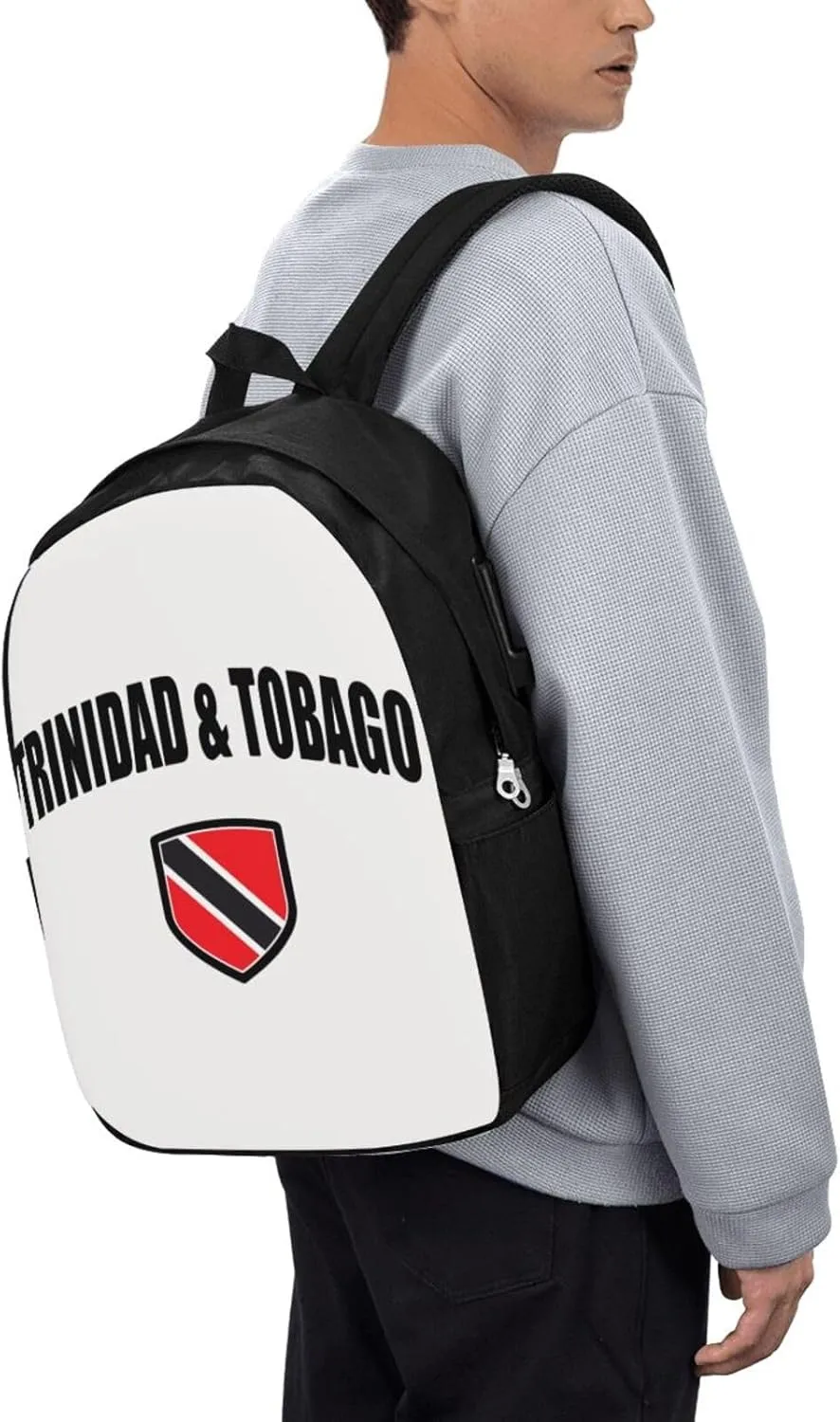 Trinidad Tobago Sport With Patriotic Flag Laptop Backpacks Travel Backpack Casual Business Daypack Sport Rucksack Computer Bag Fits up to 17 Inch Notebook with USB Port