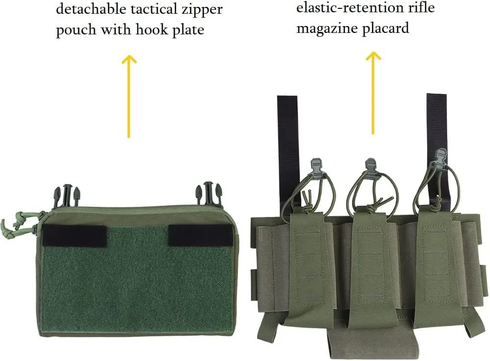 Triple 5.56 Mag Pouch with Utility Bag,Hook-and-Loop Tactical Placard for Rifle Magazines & Pistol Magazines