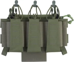 Triple 5.56 Mag Pouch with Utility Bag,Hook-and-Loop Tactical Placard for Rifle Magazines & Pistol Magazines