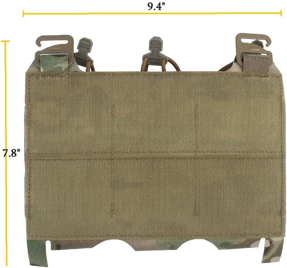 Triple Elastic Mag Front Flap,556 762 Tactical Vest Mag Pouch with G Hooks and Hook Backing
