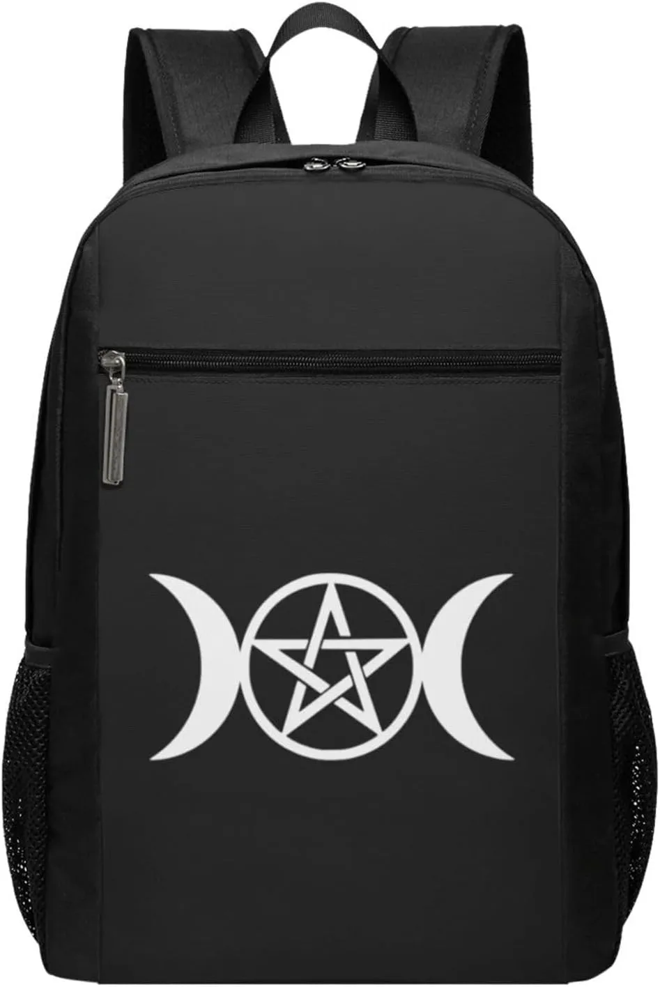 Triple Moon Pentacle Travel Laptop Backpack, Business Anti Theft Slim Sturdy Laptops Backpacks, College Computer Bag Gift for Men & Women Fits 17 Inch Notebook,Black