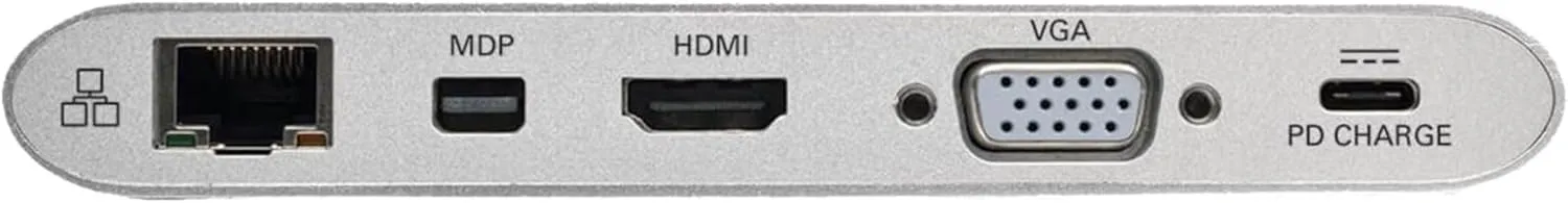 Tripp Lite USB-C Docking Station w/USB-A, HDMI, VGA, mDP, Gbe, Memory Cards 3.5mm, USB C PD Charging 4K @ 30Hz
